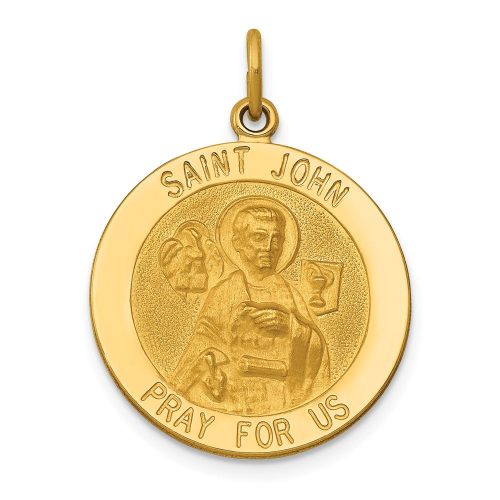 14k Yellow Gold 19 mm Saint John Medal Pendant (2.04 grams)