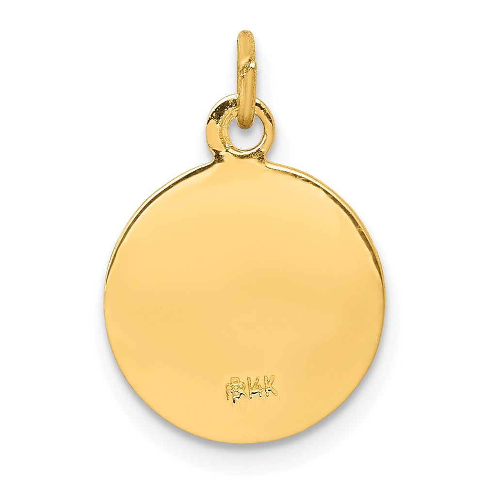 14k Yellow Gold 12 mm Saint Martha Medal Pendant (0.72 grams)