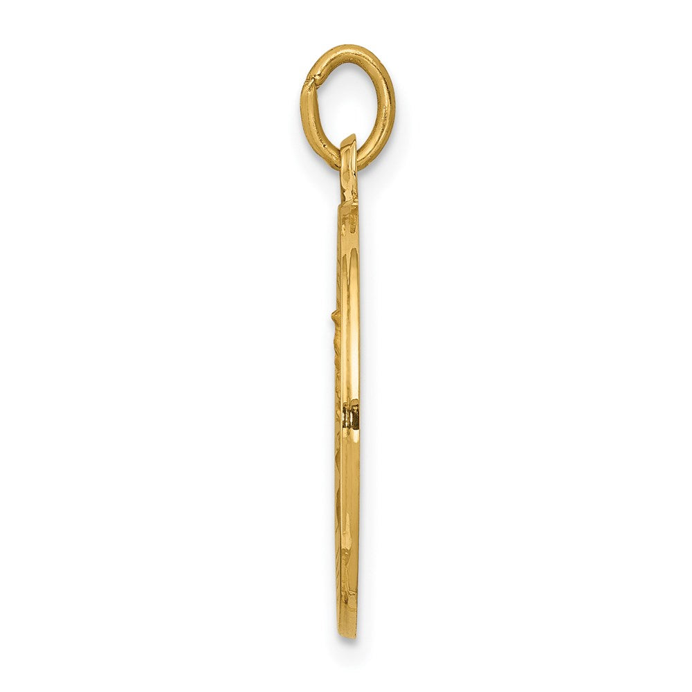14k Yellow Gold 18.5 mm Our Lady of Mt. Carmel Medal Charm (1.87 grams)