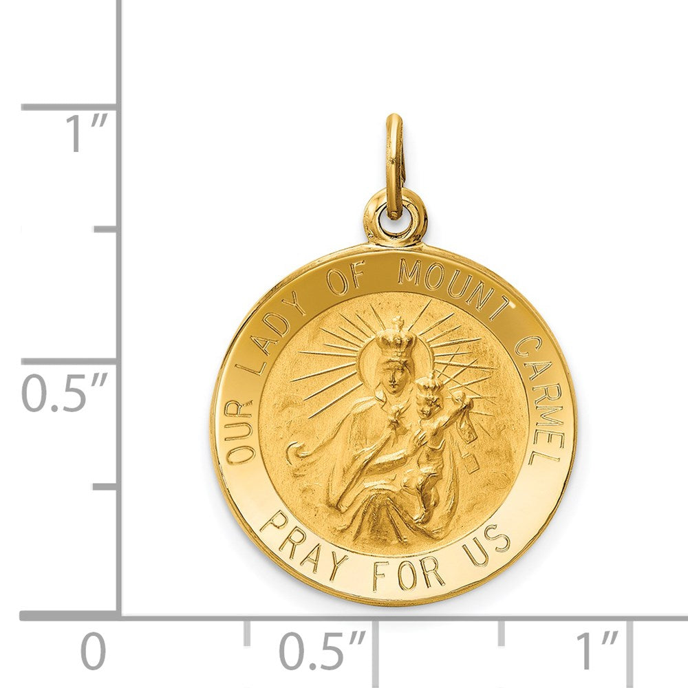 14k Yellow Gold 18.5 mm Our Lady of Mt. Carmel Medal Charm (1.87 grams)