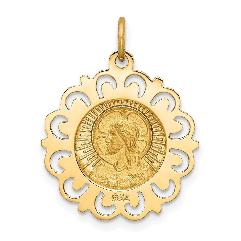 14k Yellow Gold 18.5 mm Matka Boska Medal Charm (1.51 grams)