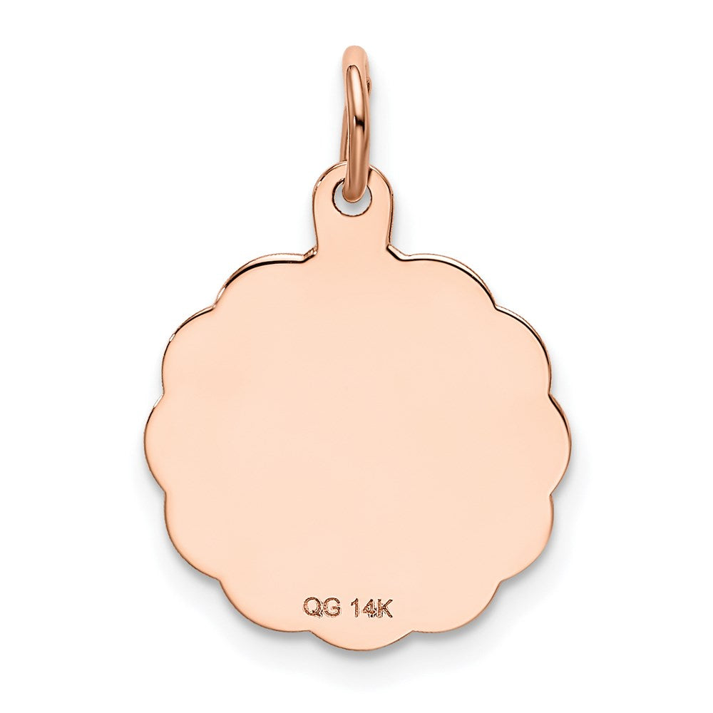 14k Rose Gold 16 mm Saint Christopher Medal Charm (0.76 grams)