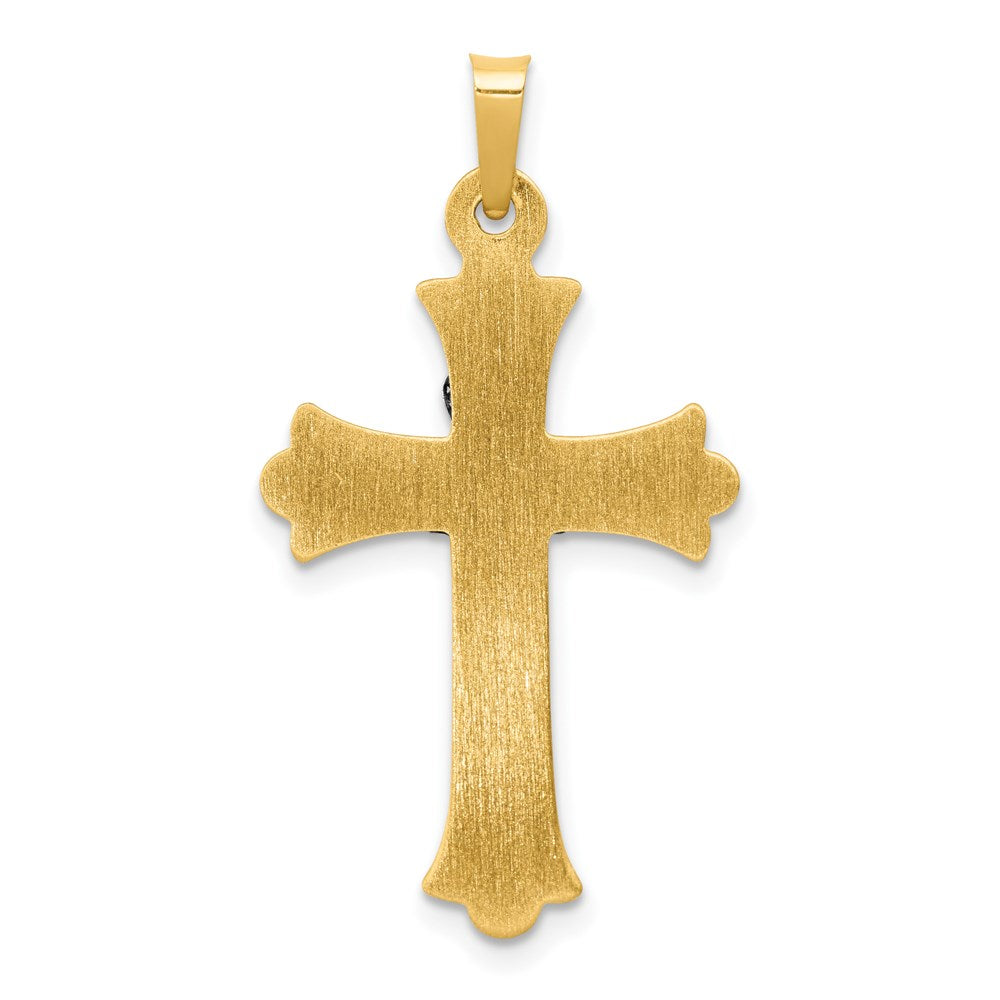 14k Two-tone 18 mm Claddagh Cross Pendant (1.05 grams)