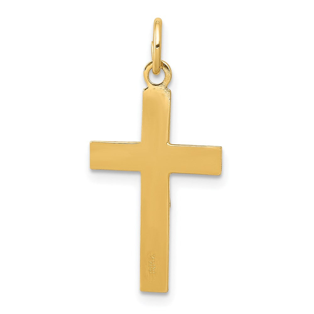 14k Two-tone 12.5 mm INRI Crucifix Pendant (0.61 grams)