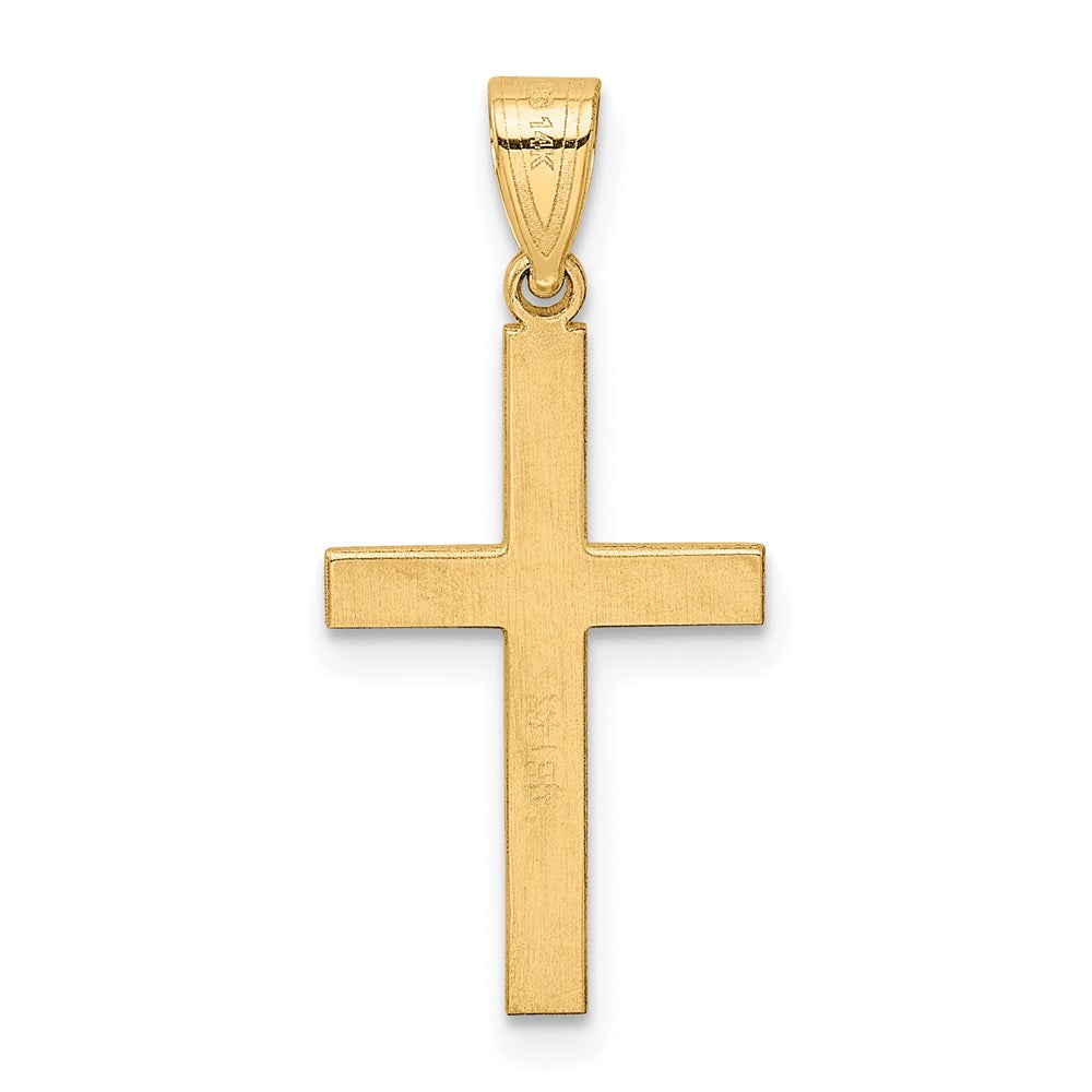 14k Yellow Gold 11.5 mm Polished .01ct. Diamond Cross Pendant (0.65 grams)