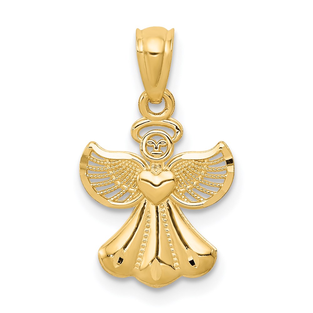 14k Solid deals Gold Angel 22mm/0.86in Pendant,