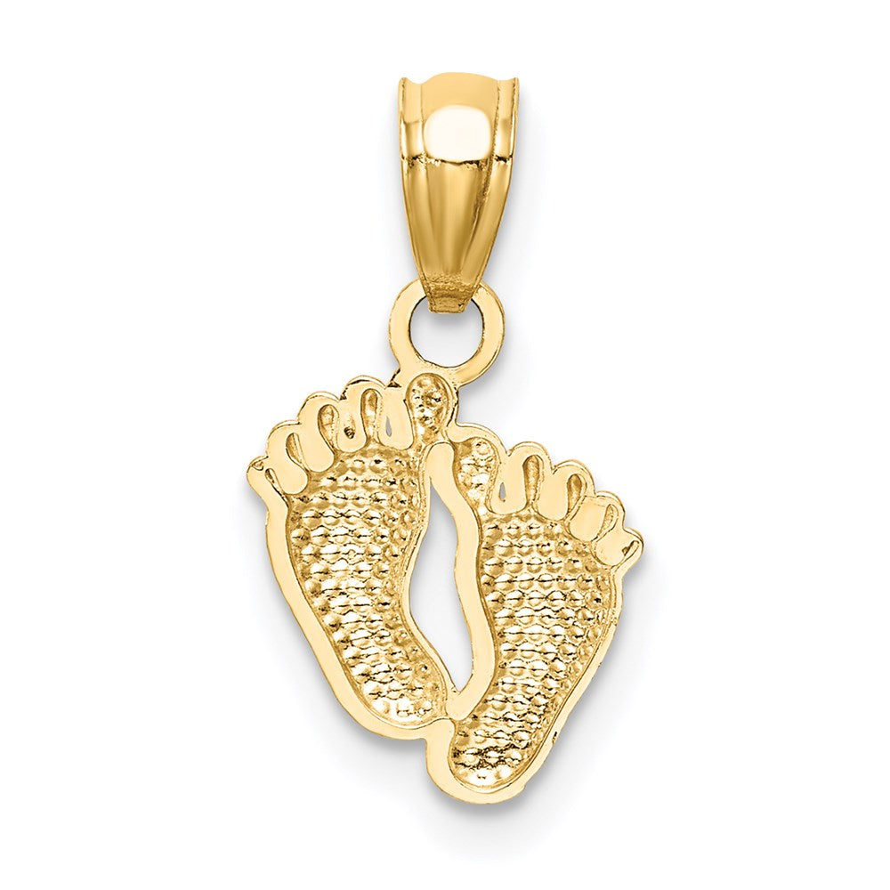 14k Yellow Gold 9 mm Small Feet Pendant (0.32 grams)