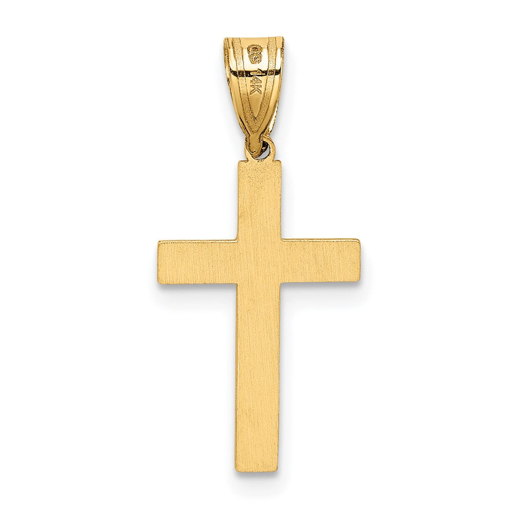 14k Yellow Gold 11 mm Laser Designed Cross (0.9 grams)