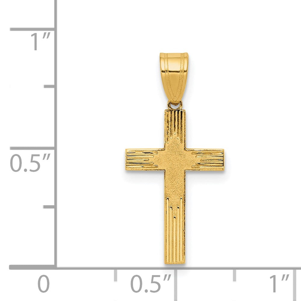 14k Yellow Gold 11 mm Laser Designed Cross (0.9 grams)