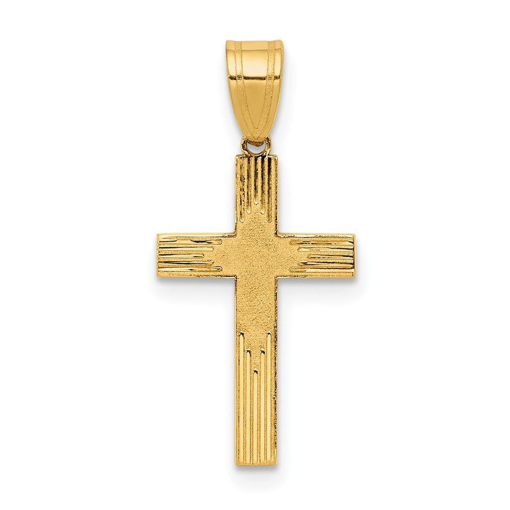 14k Yellow Gold 11 mm Laser Designed Cross (0.9 grams)