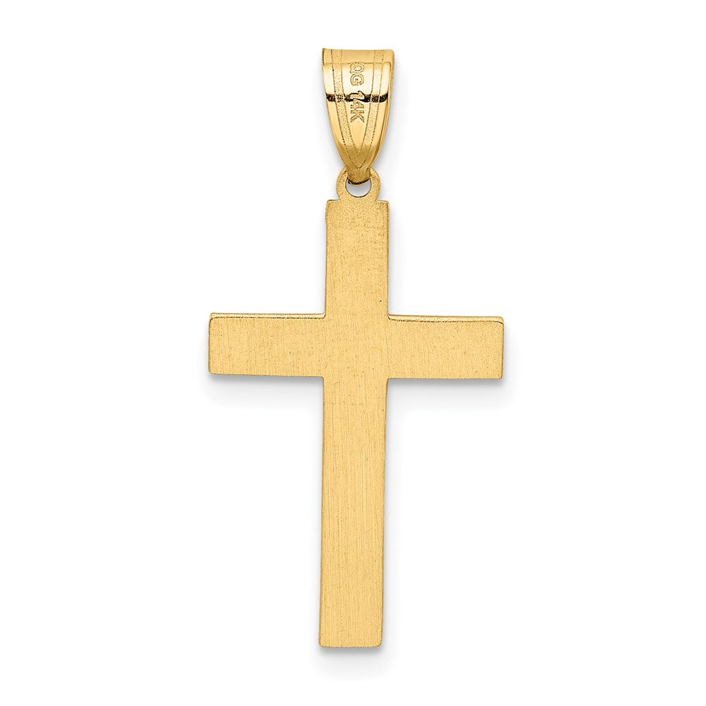 14k Yellow Gold 13 mm Laser Designed Cross (0.77 grams)