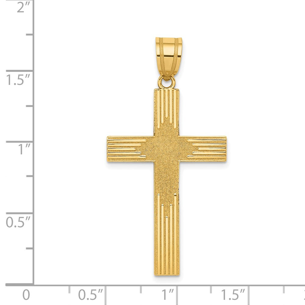 14k Yellow Gold 22 mm Laser Designed Cross (1.81 grams)