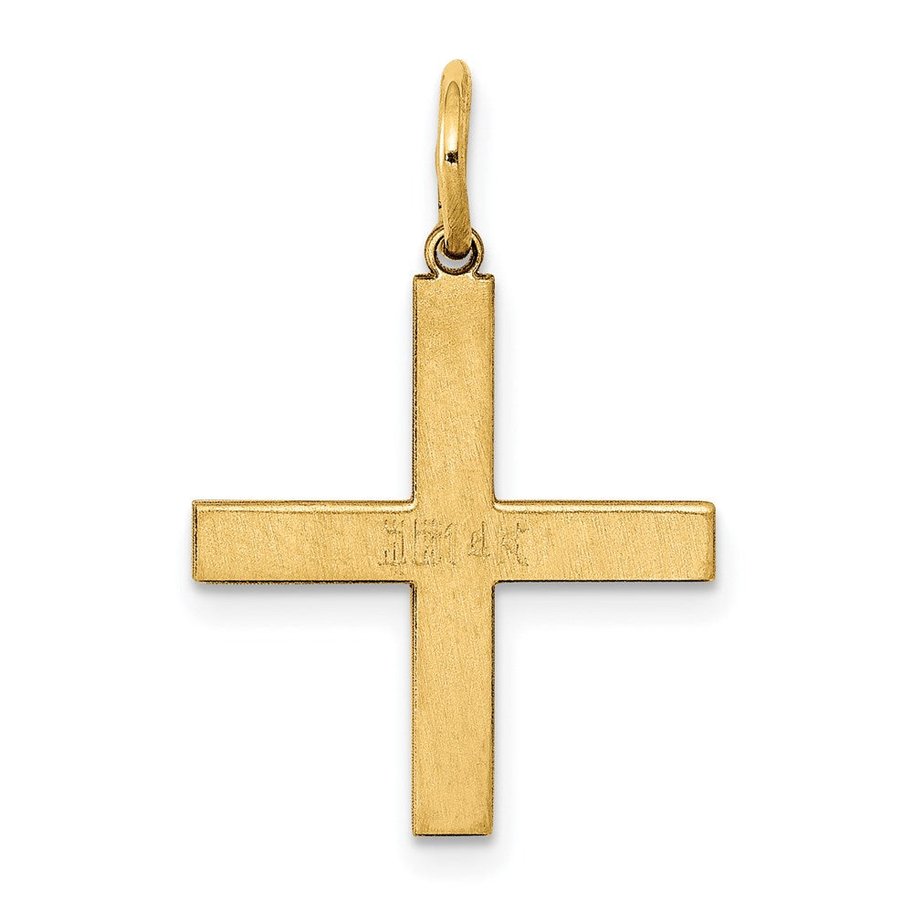 14k Yellow Gold 15 mm Laser Designed Greek Cross Charm (0.67 grams)