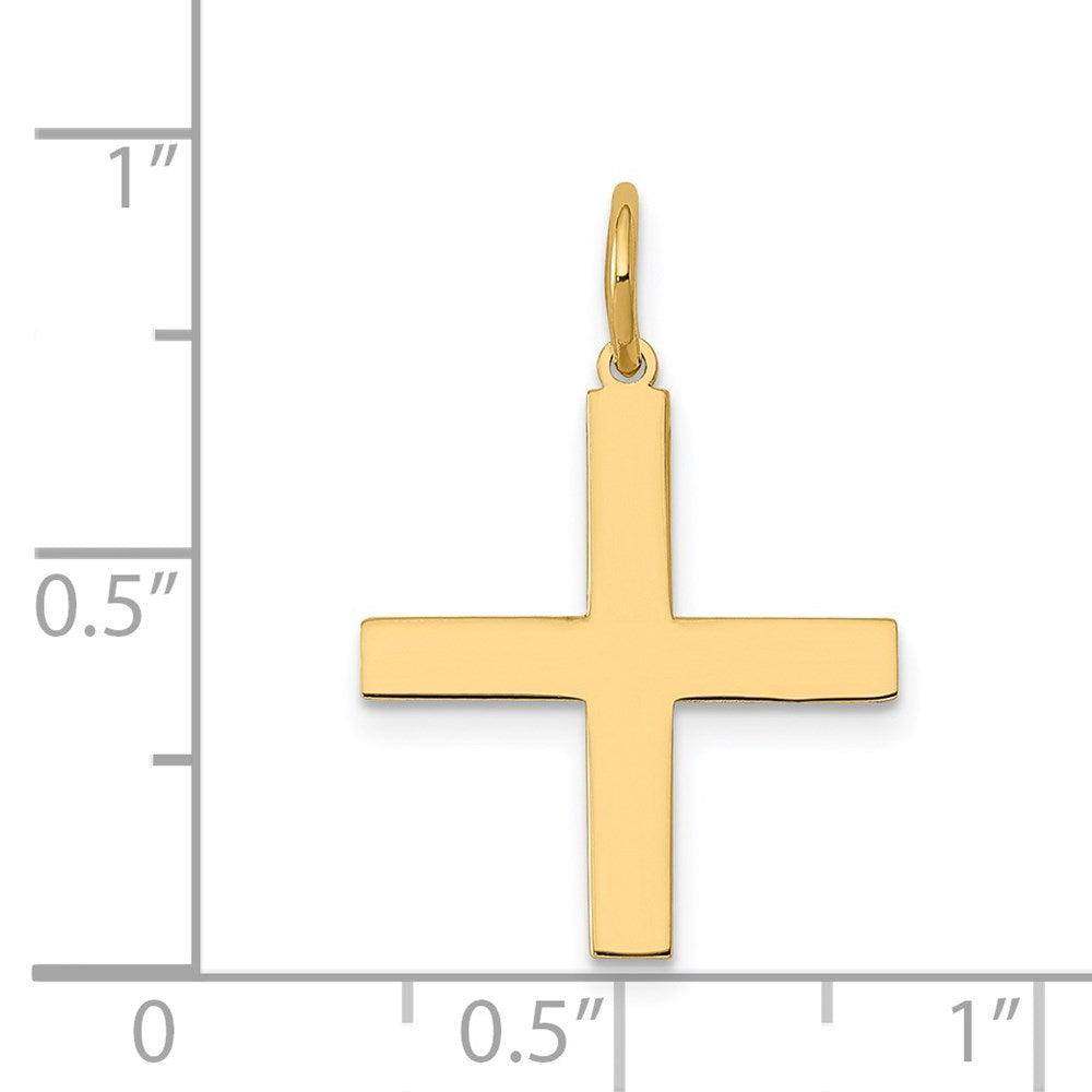 14k Yellow Gold 15 mm Laser Designed Greek Cross Charm (0.67 grams)