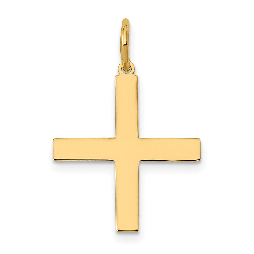 14k Yellow Gold 15 mm Laser Designed Greek Cross Charm (0.67 grams)