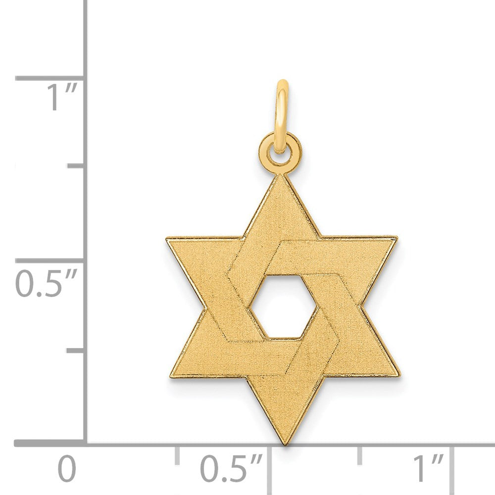 14k Yellow Gold 17 mm Laser Designed Star of David Pendant
