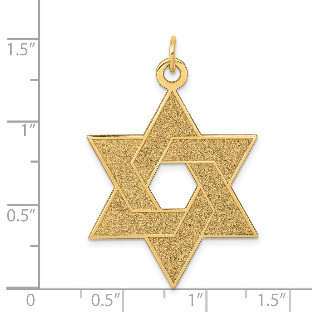 14k Yellow Gold 27 mm Laser Designed Star of David Pendant