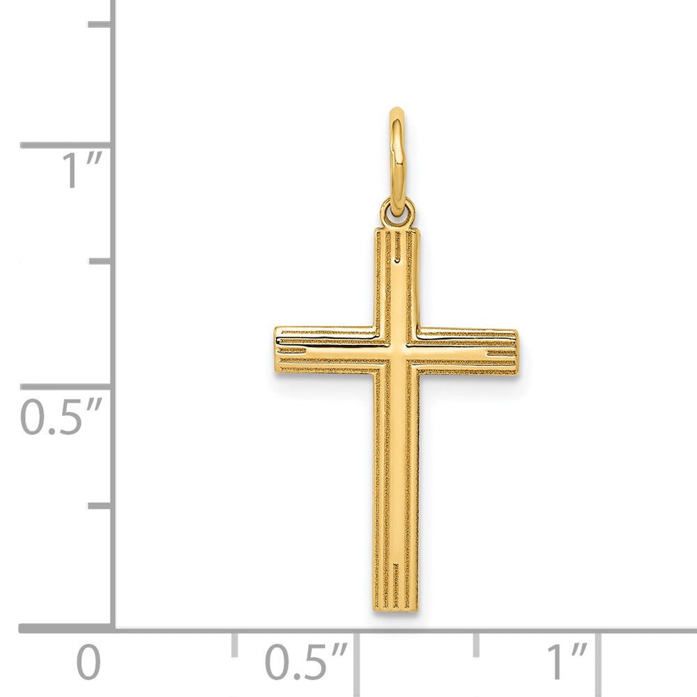 14k Yellow Gold 13 mm Laser Designed Cross Pendant (0.71 grams)