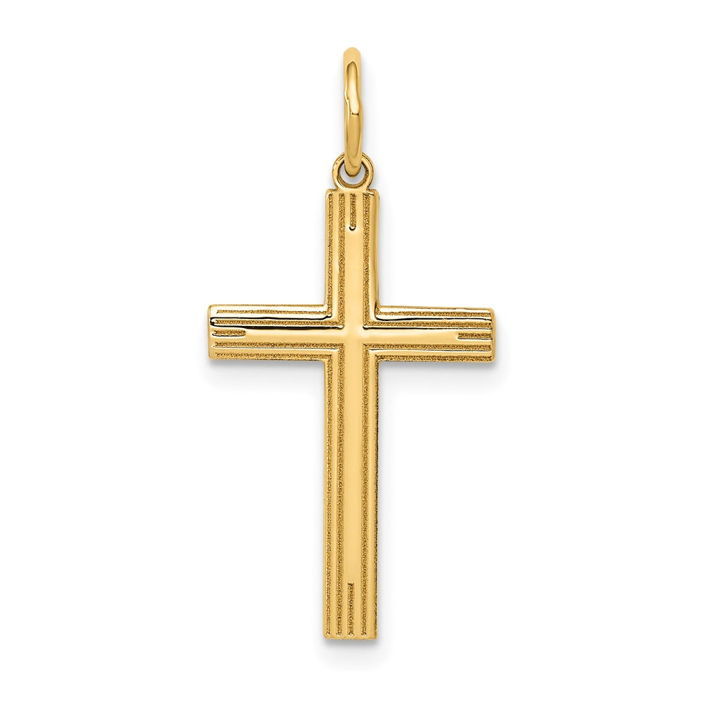 14k Yellow Gold 13 mm Laser Designed Cross Pendant (0.71 grams)