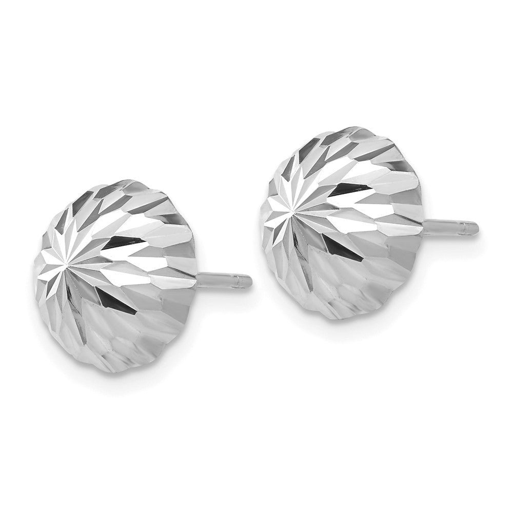 Polished & Diamond-Cut Half Ball Post Earrings