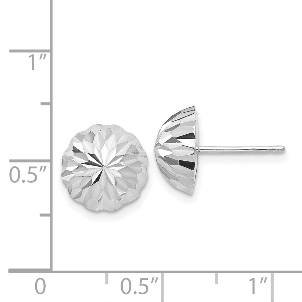 Polished & Diamond-Cut Half Ball Post Earrings