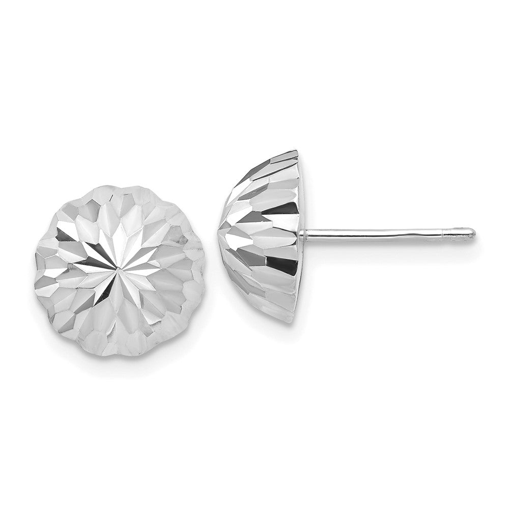 Polished & Diamond-Cut Half Ball Post Earrings