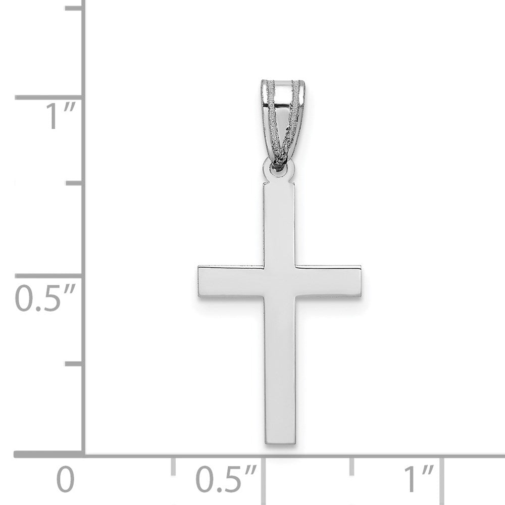 14k White Gold 11 mm Polished Cross Pendant (0.64 grams)