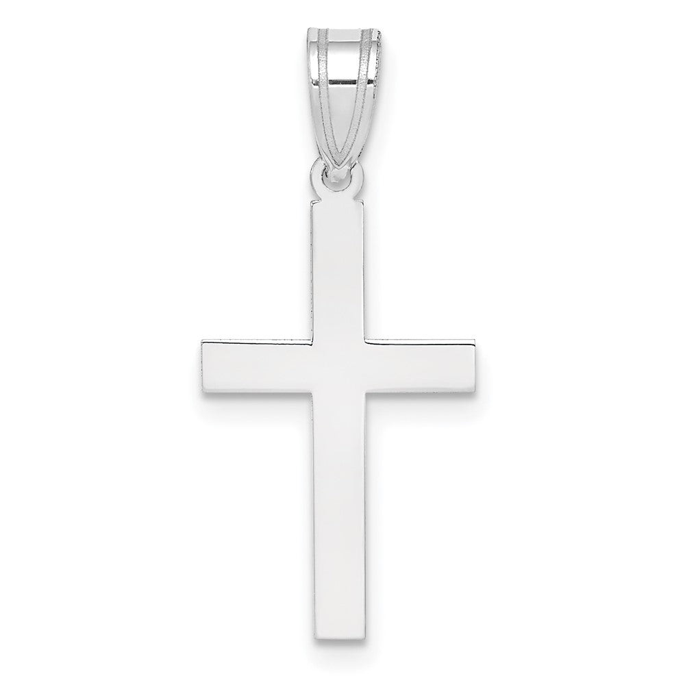 14k White Gold 11 mm Polished Cross Pendant (0.64 grams)