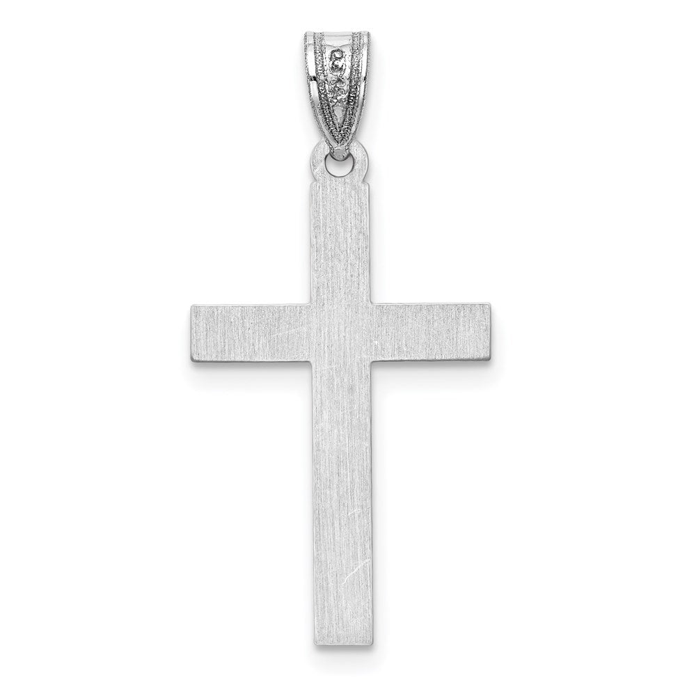 14k White Gold 15 mm Polished Cross Pendant (0.94 grams)
