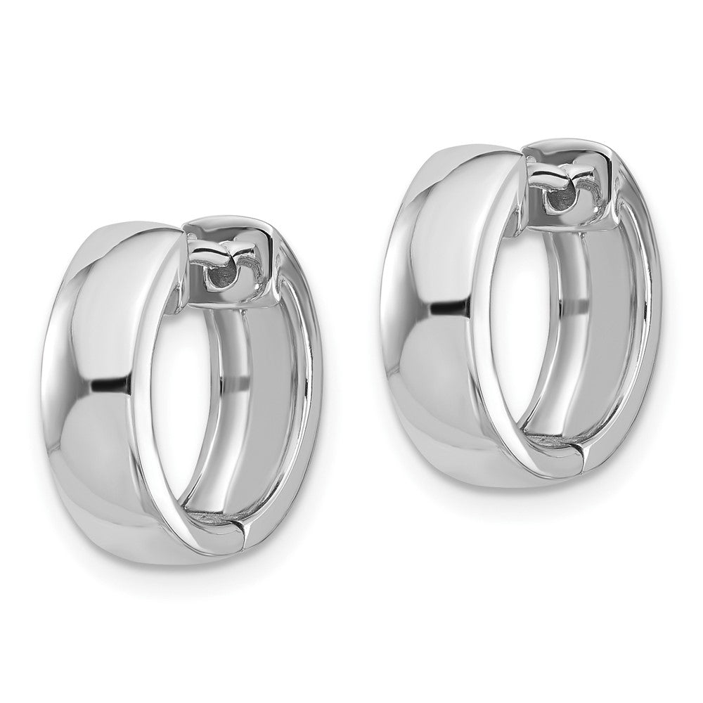 14k White Gold 5.5 mm Round Hinged Hoop Earrings (5.61 grams)