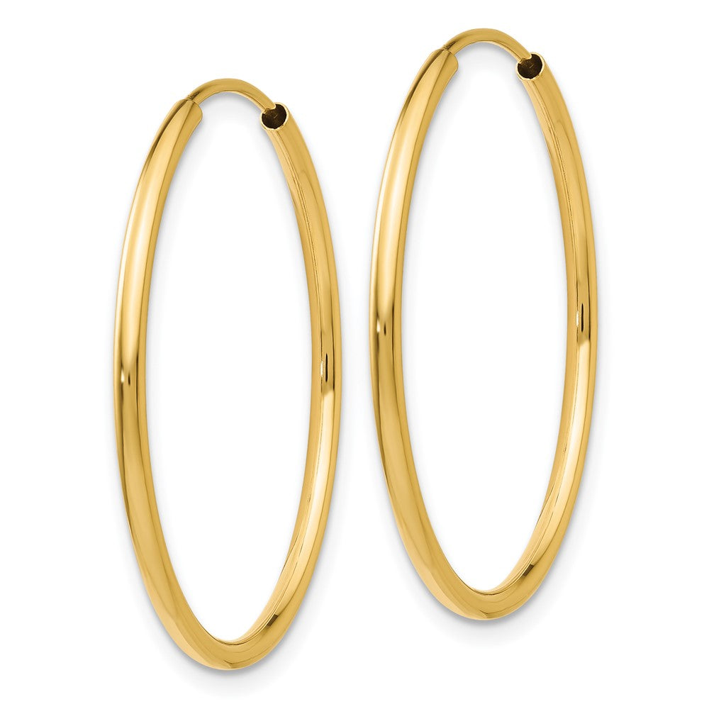 14k Yellow Gold 26 mm Polished Round Endless Hoop Earrings (1.12 grams)