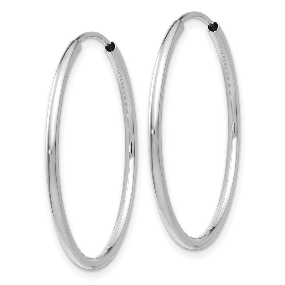 14k White Gold 26 mm Polished Endless Hoop Earrings (1.05 grams)