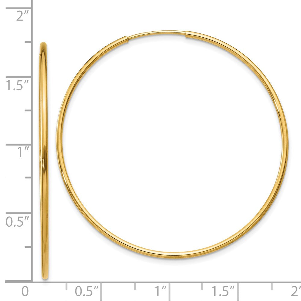 14k Yellow Gold 40 mm Endless Hoop Earring (1.12 grams)