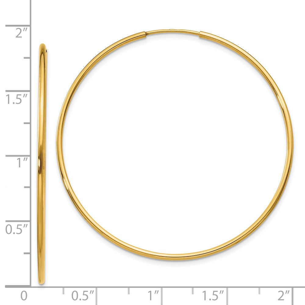 14k Yellow Gold 46 mm Endless Hoop Earring (1.3 grams)