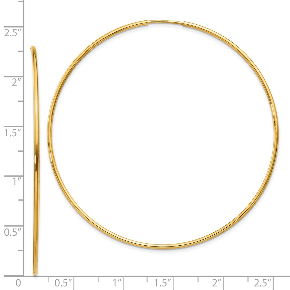 14k Yellow Gold 60 mm Endless Hoop Earring (1.6 grams)