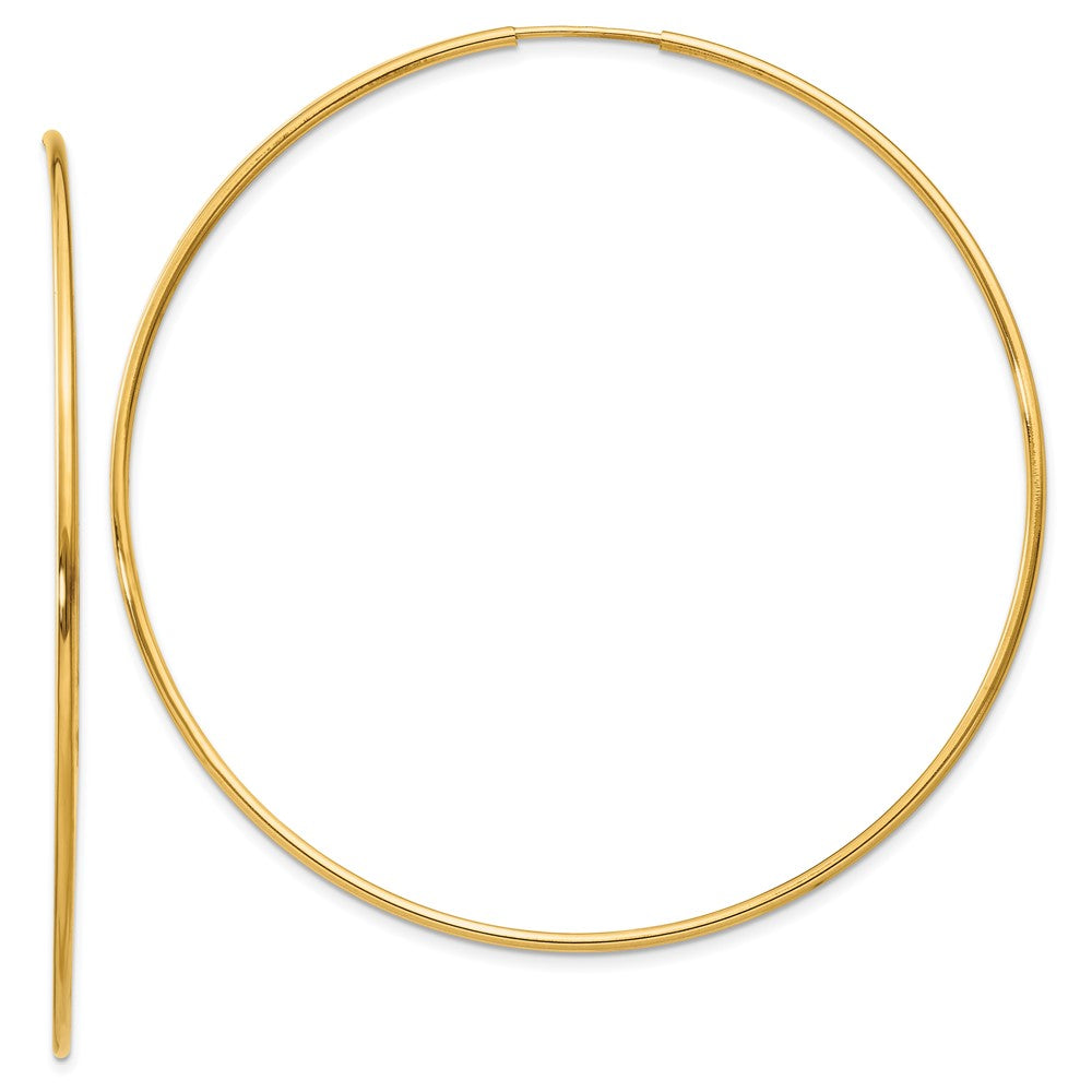14k Yellow Gold 60 mm Endless Hoop Earring (1.6 grams)