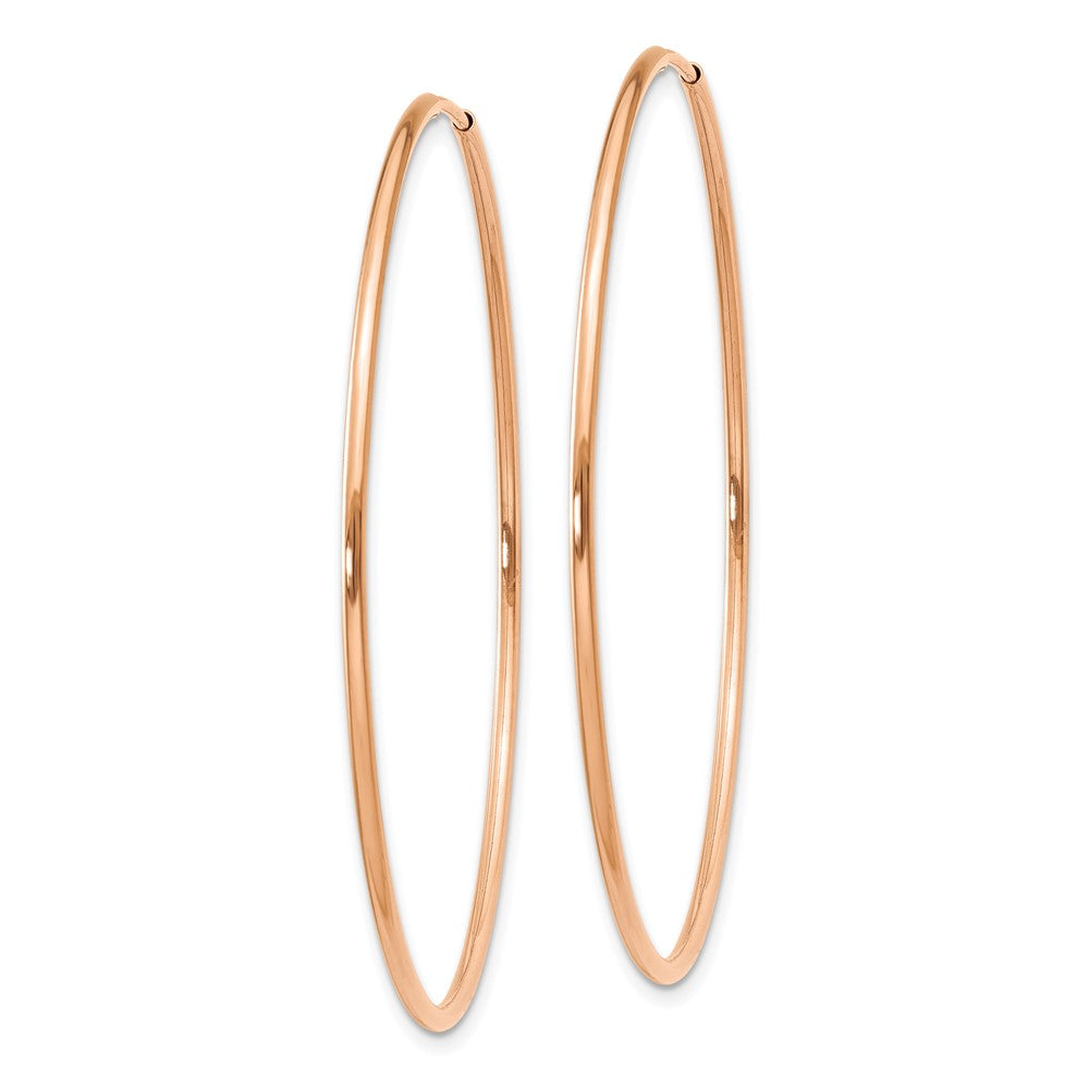 14k Rose Gold 46 mm Polished Endless Hoop Earrings (1.52 grams)