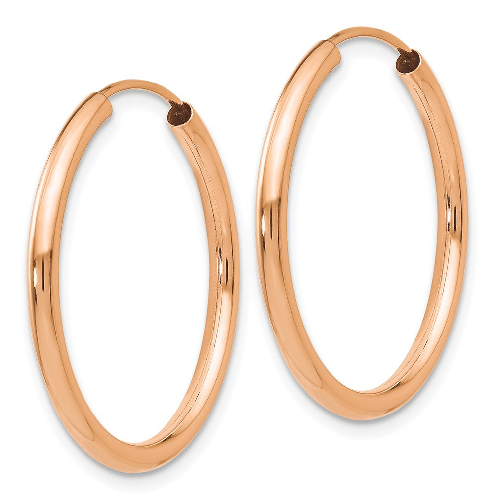 14k Rose Gold 25.5 mm Hoop Earrings (1.2 grams)