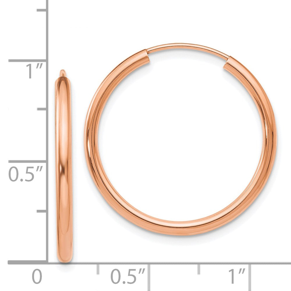 14k Rose Gold 25.5 mm Hoop Earrings (1.2 grams)