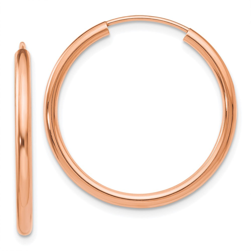 14k Rose Gold 25.5 mm Hoop Earrings (1.2 grams)