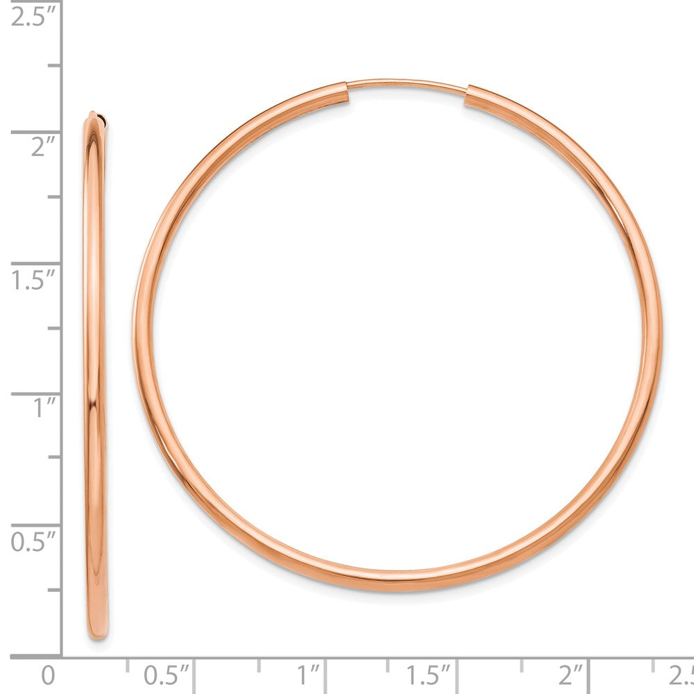 14k Rose Gold 50 mm Hoop Earrings (2.7 grams)