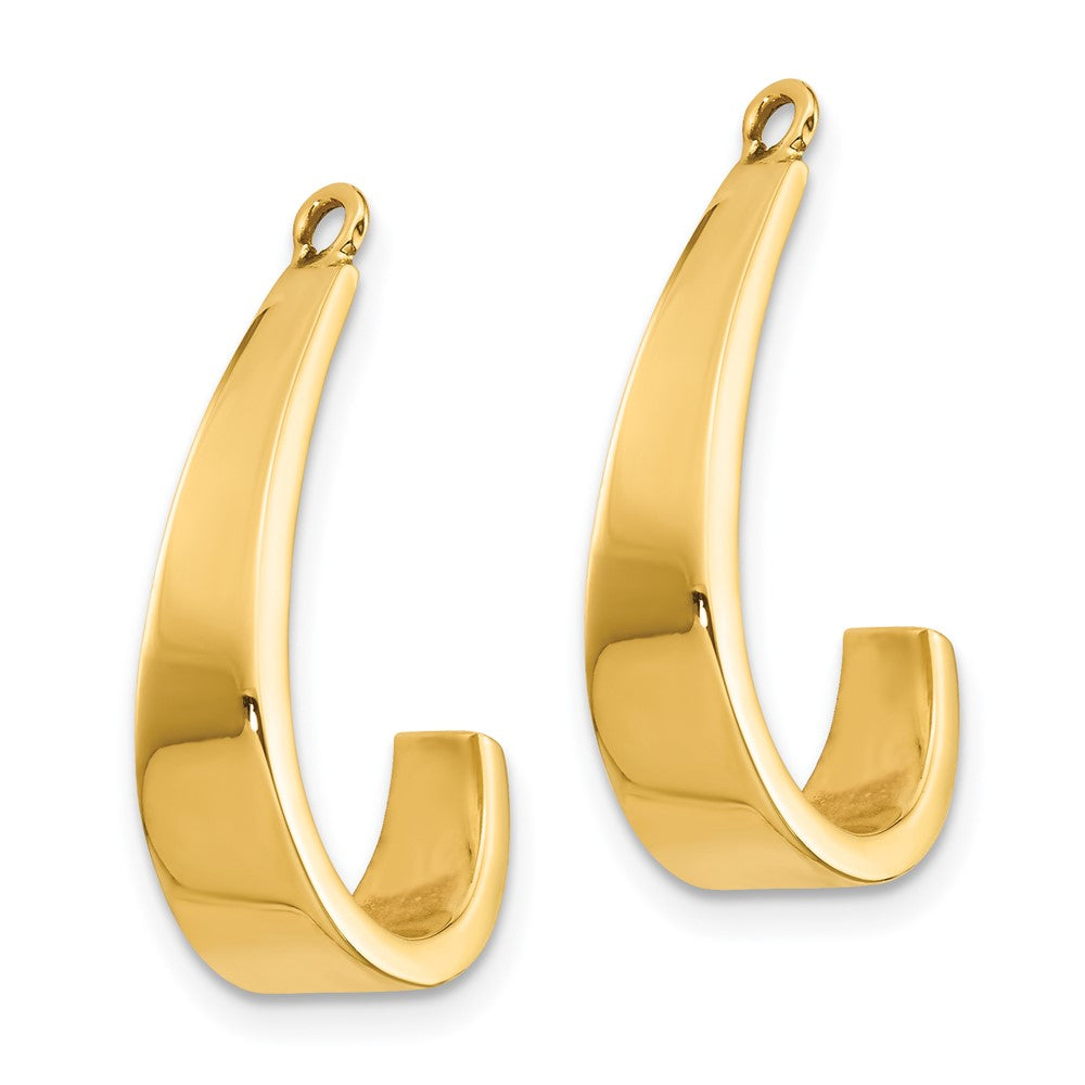 14k Yellow Gold 5 mm Polished J-Hoop Earring Jackets (1.5 grams)