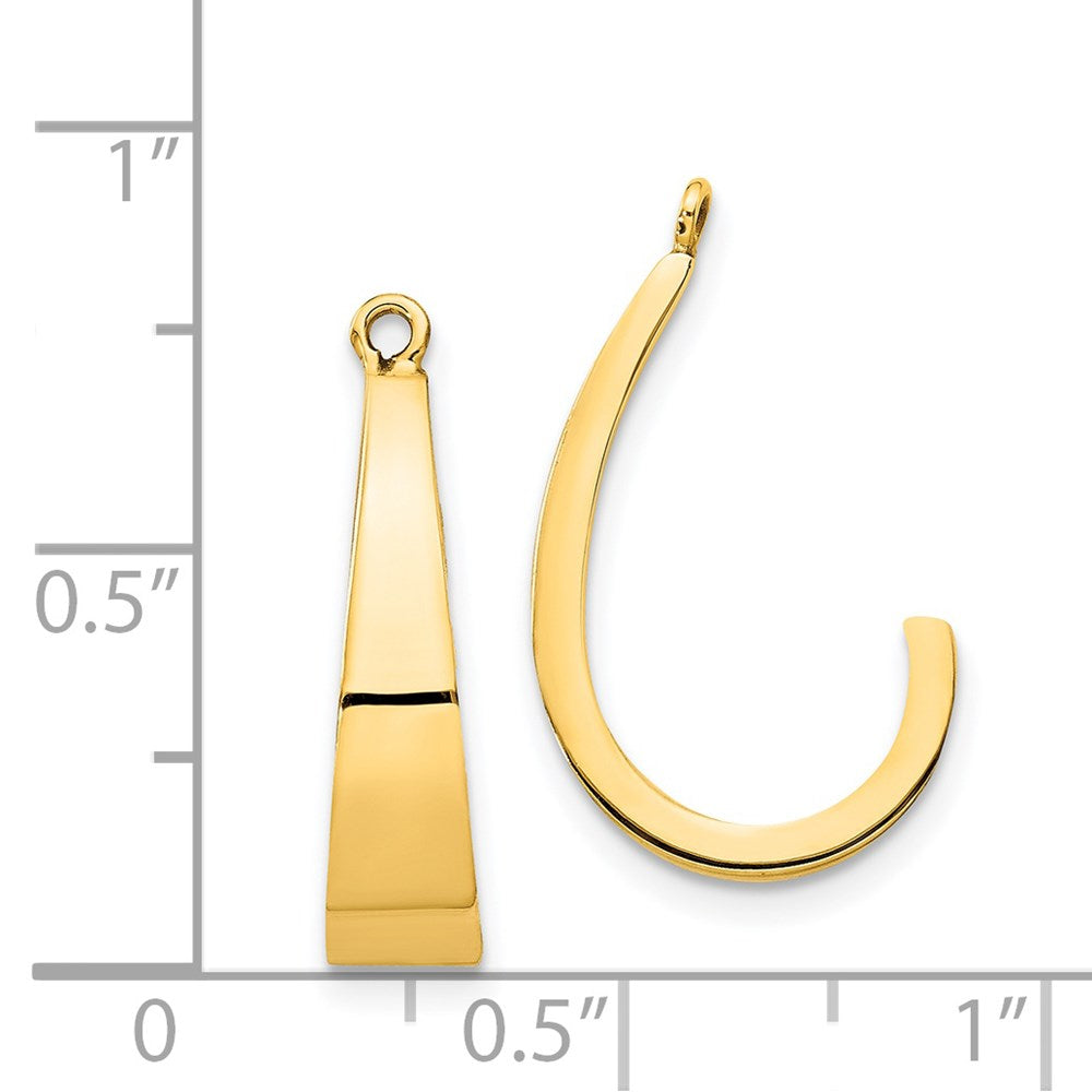 14k Yellow Gold 5 mm Polished J-Hoop Earring Jackets (1.5 grams)