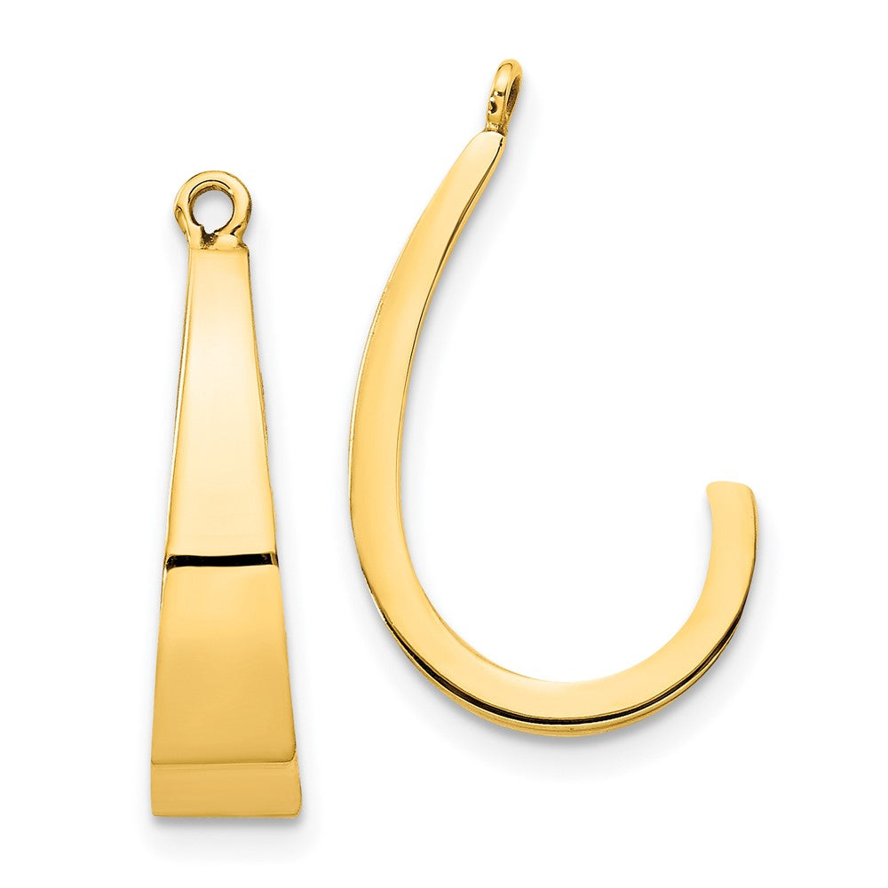 14k Yellow Gold 5 mm Polished J-Hoop Earring Jackets (1.5 grams)