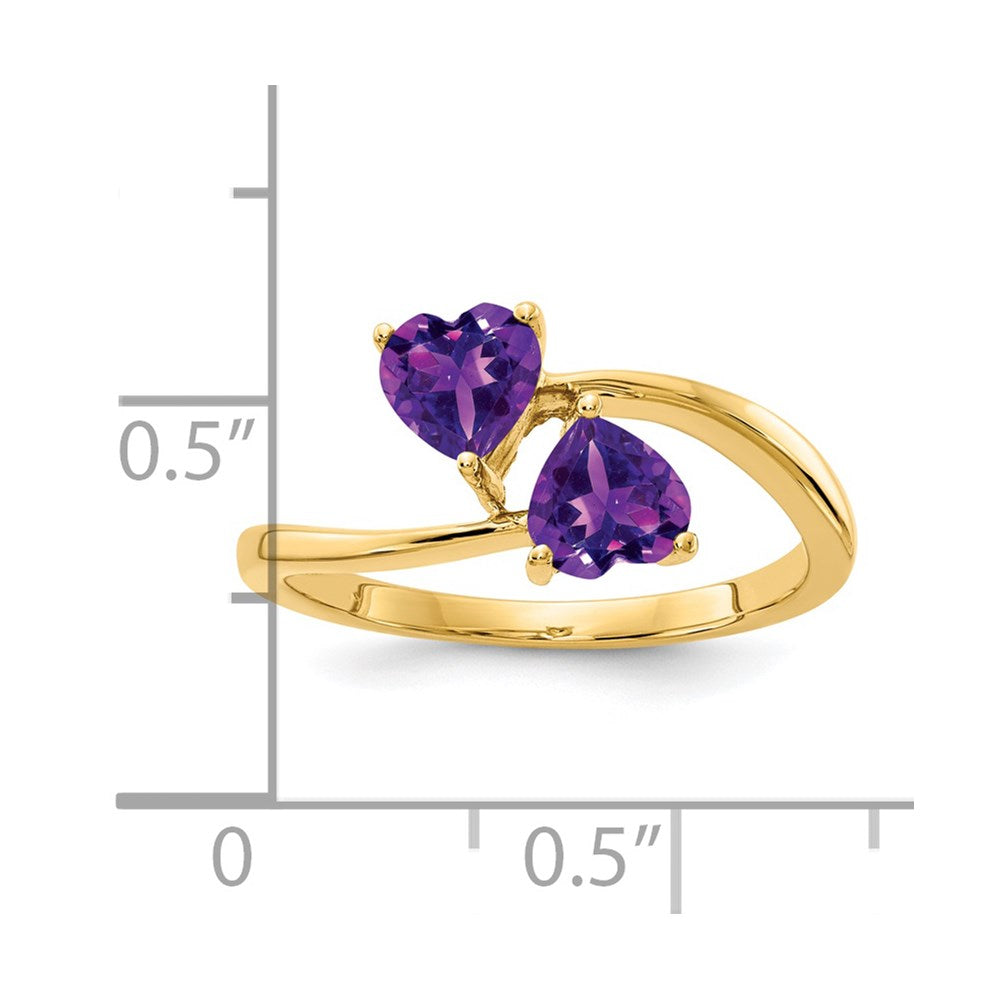 14k 5mm Heart Amethyst ring (2.17 grams)