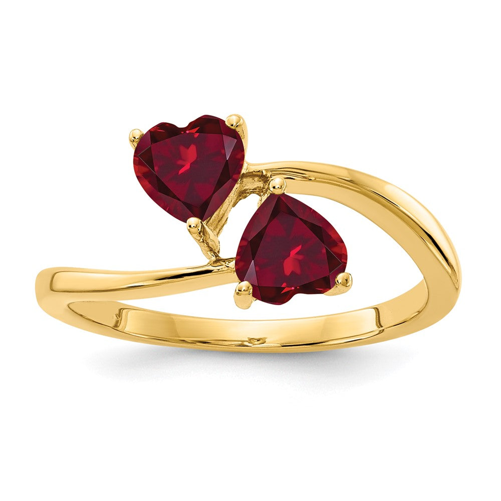 14k 5mm Heart Created Ruby ring (2.17 grams)