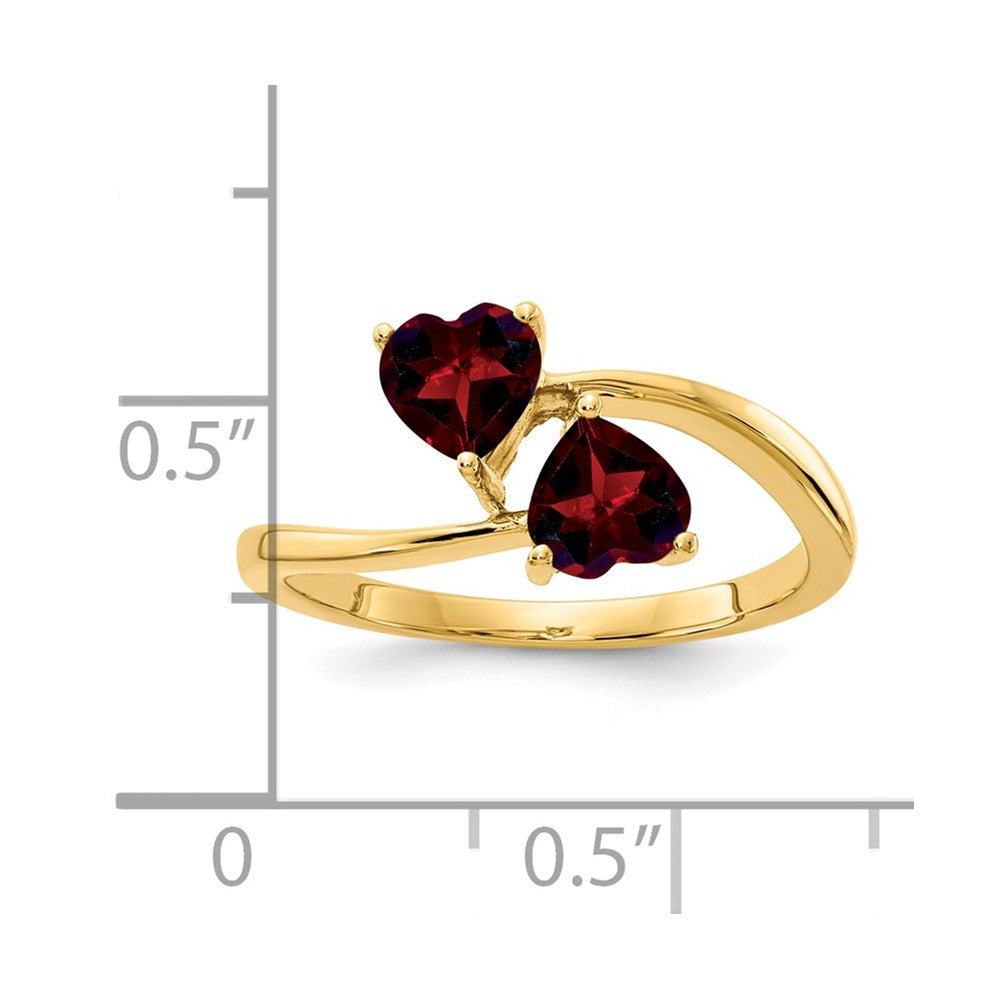 14k 5mm Heart Garnet ring (2.17 grams)