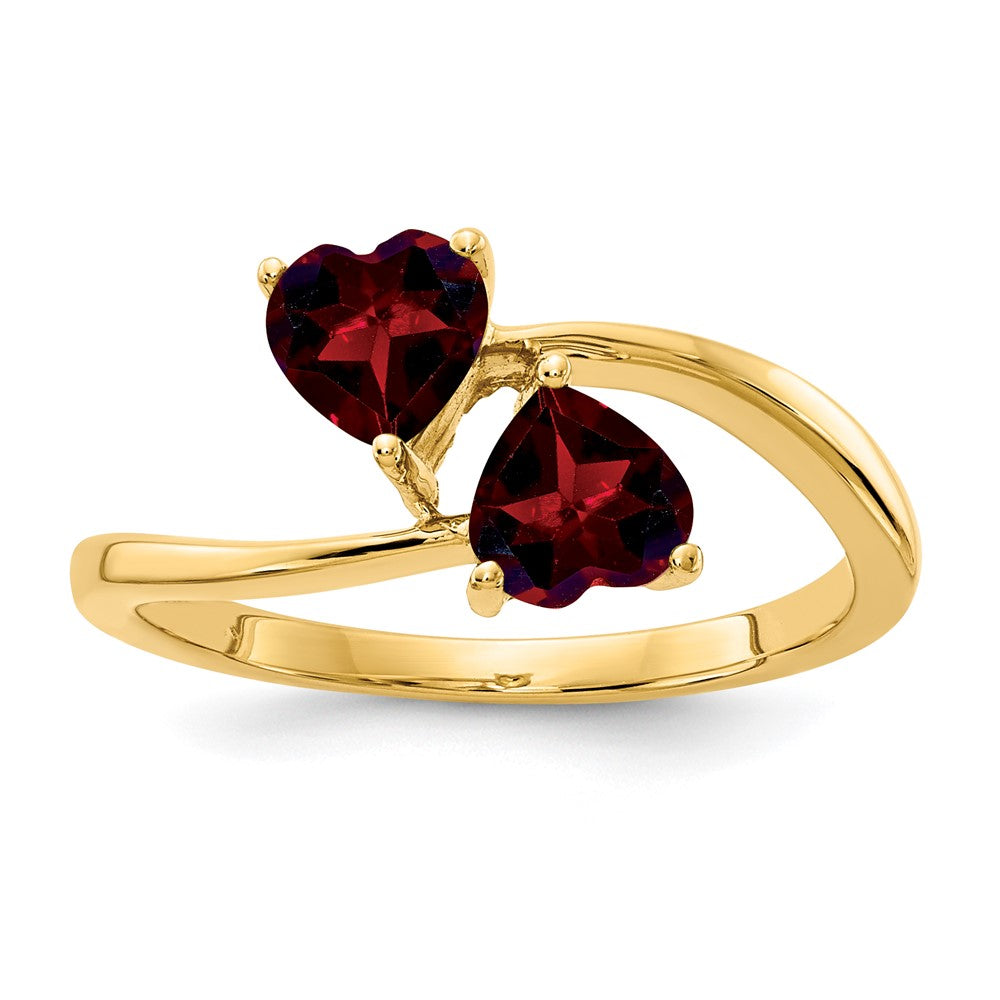 14k 5mm Heart Garnet ring (2.17 grams)