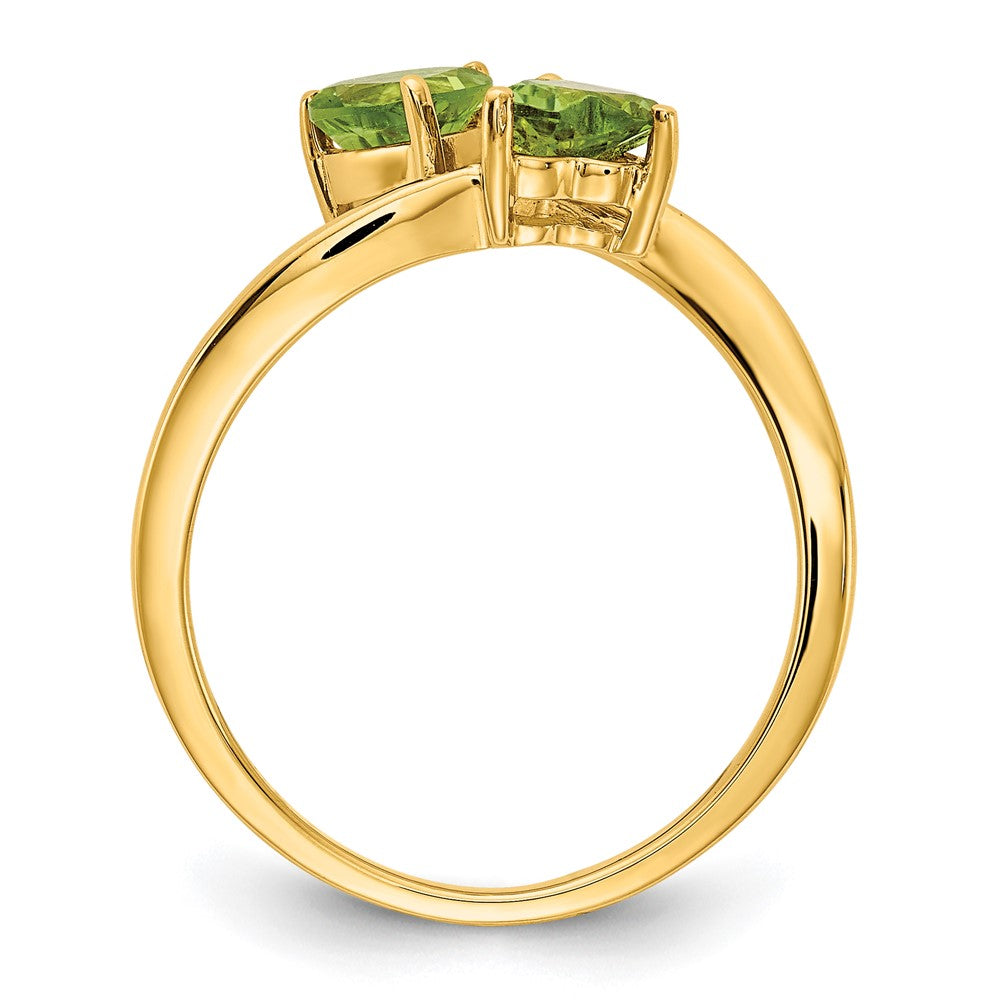 14k 5mm Heart Peridot ring (2.17 grams)