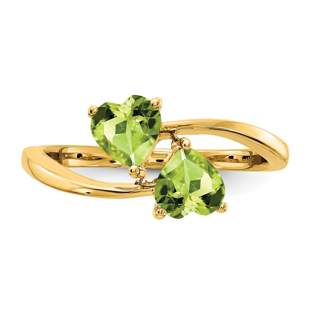 14k 5mm Heart Peridot ring (2.17 grams)